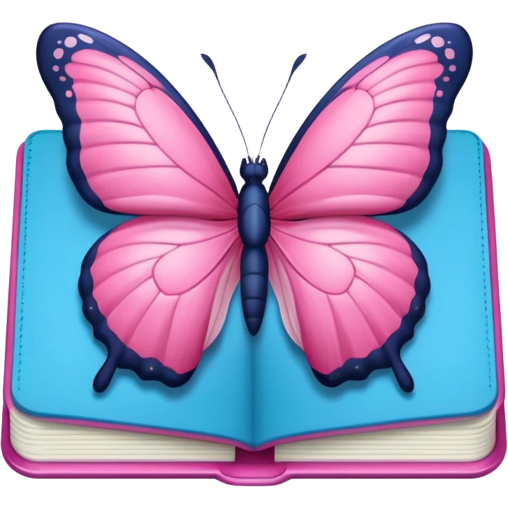 pink butterfly on notebook emoji