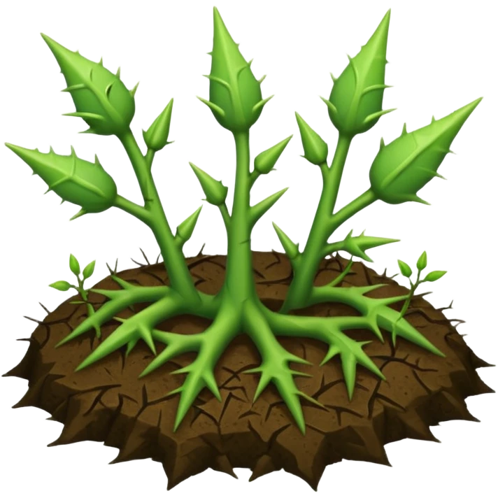 green thorns sprouting from the ground like vines emoji