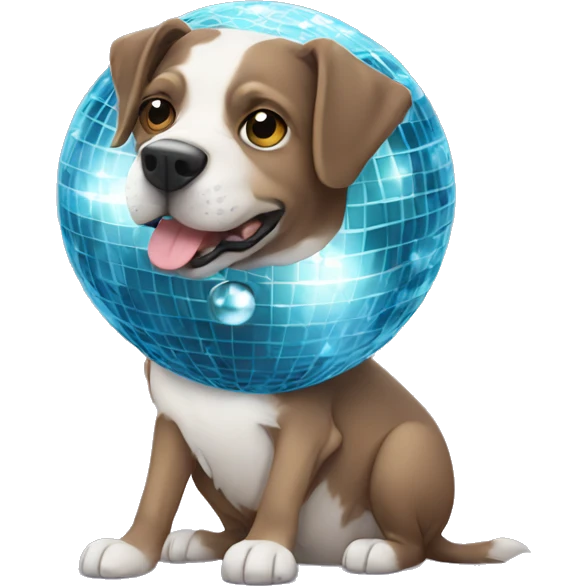 Dog with disco ball emoji