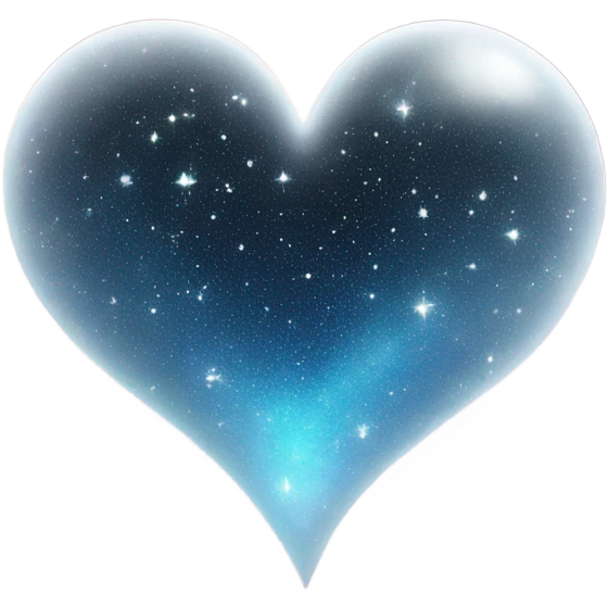 Shiny white cosmic heart emoji