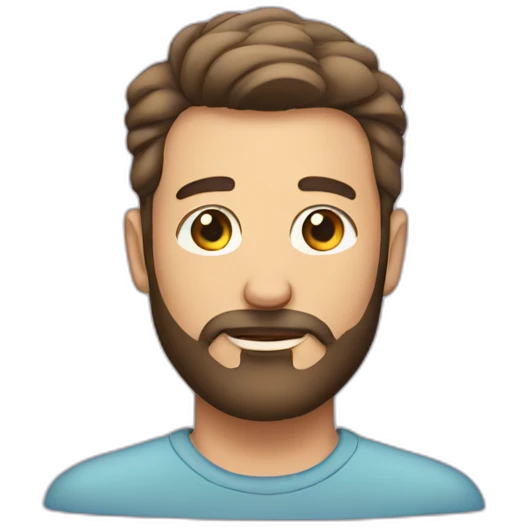 A man with beard and square hairstyle emoji
