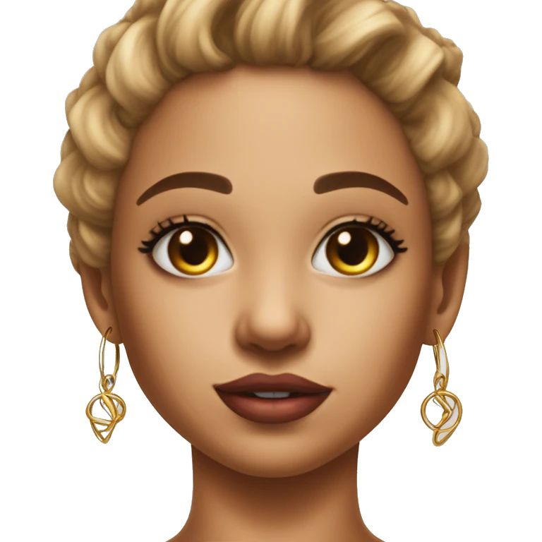 give her hoop earrings a nose stud, and a double helix poercing emoji