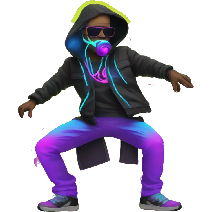 Rave party dancing neon smoking emoji