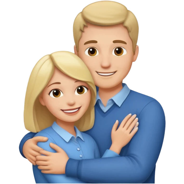 White man hugging a white woman emoji
