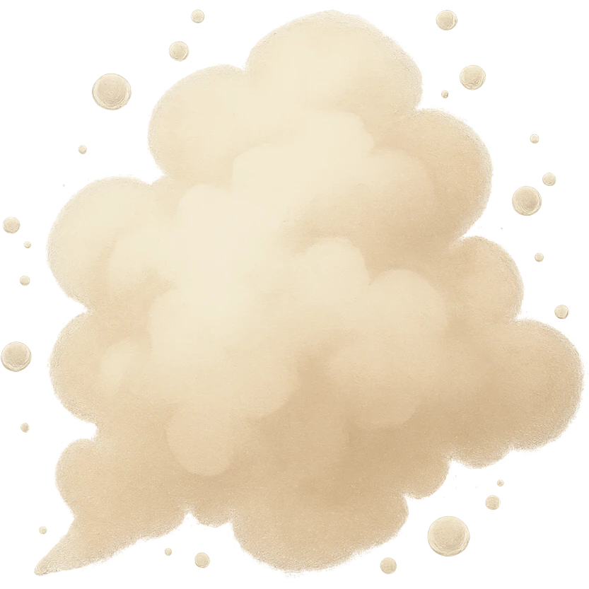 Dust Cloud (Haircare Pollution) in beige (#F5F5DC, #E6E6C6, #D2B48C) emoji