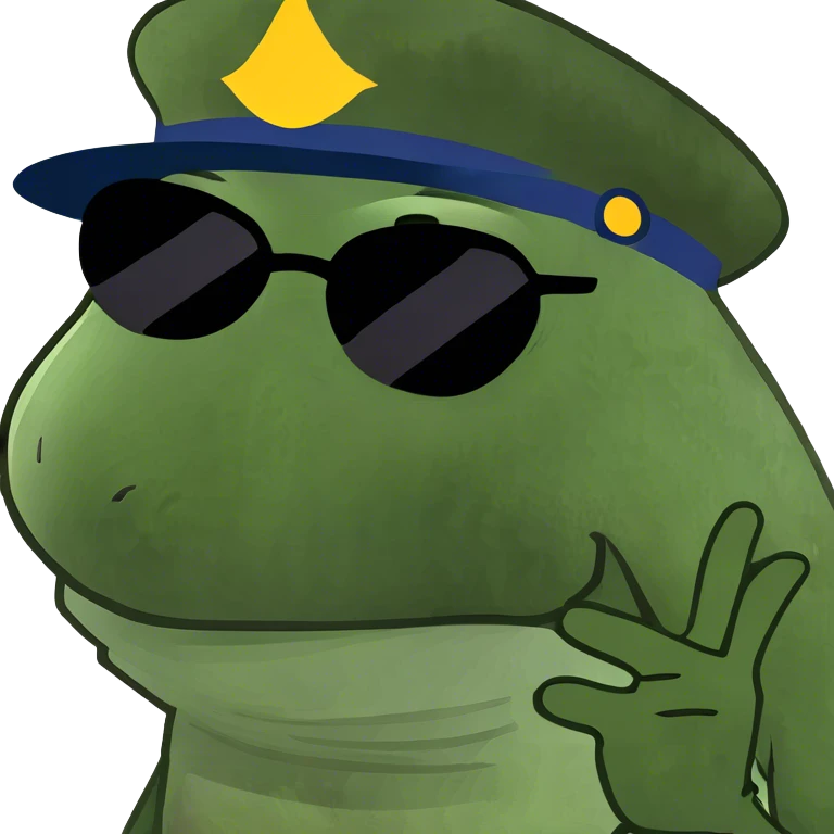 Frog man wink emoji