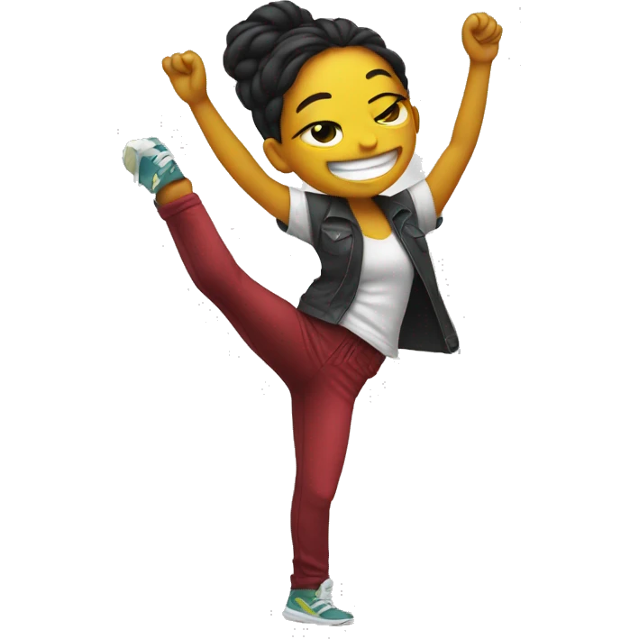 Girl dabbing emoji