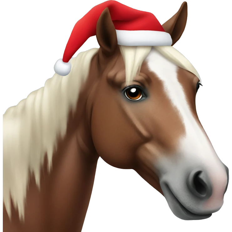 Horse wearing as a santa emoji