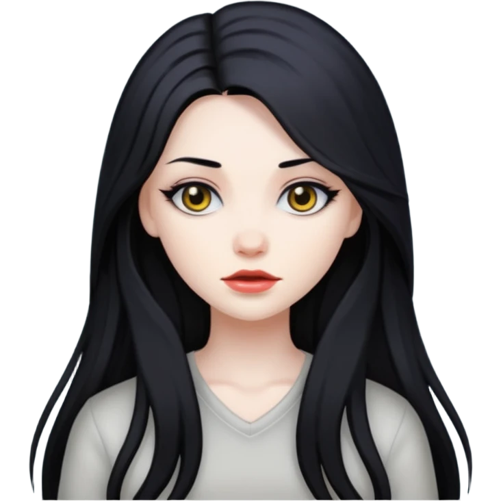 Baddie w long black hair  emoji