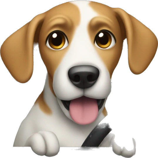 Dog driving a car emoji