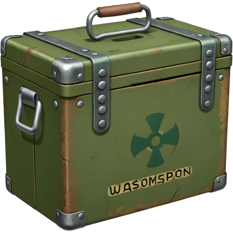 green military box with with an inscription weapon emoji