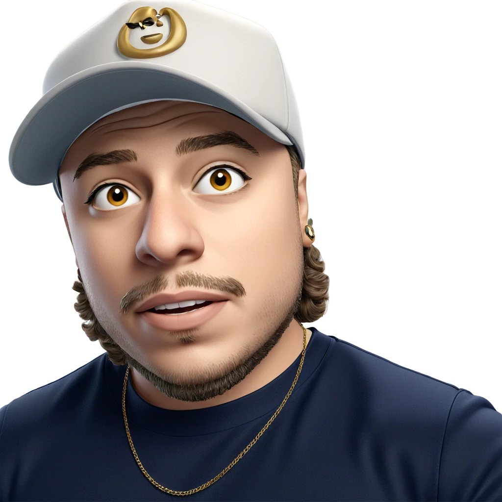 male portrait with accessories emoji
