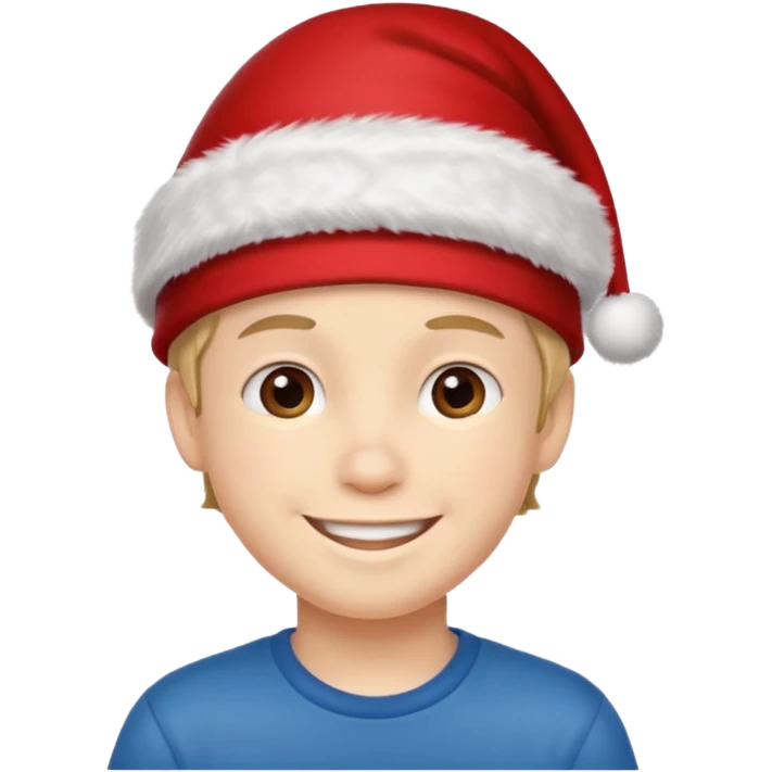 boy with red xmas hat emoji