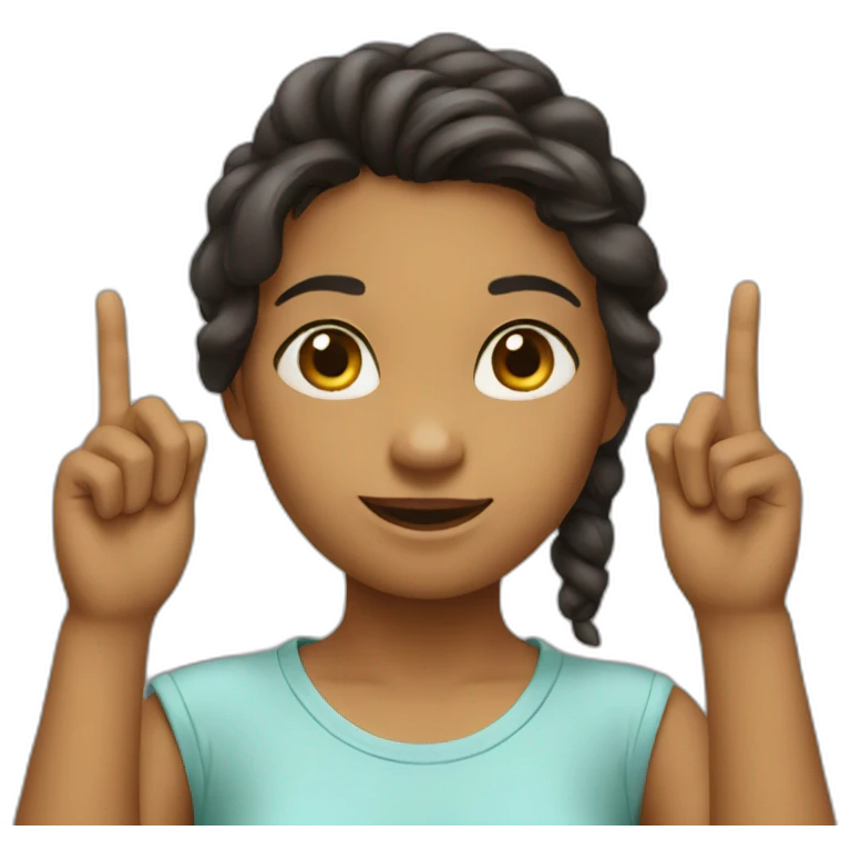 Girl with three fingers emoji