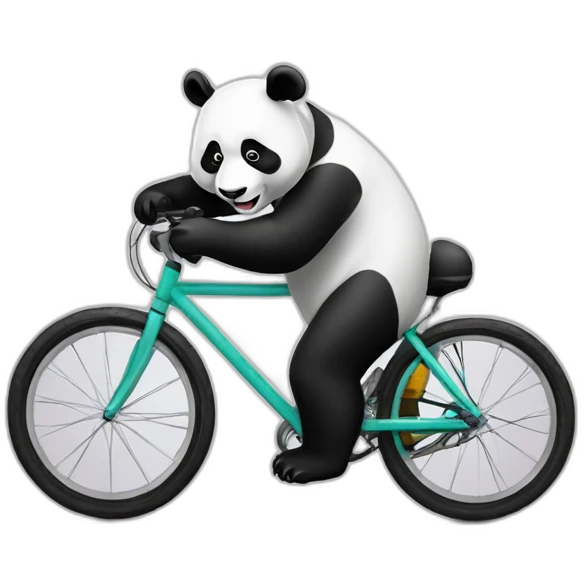 panda repairing bicycle emoji