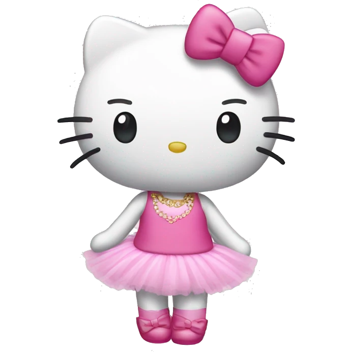 Hello kitty wearing tutu emoji