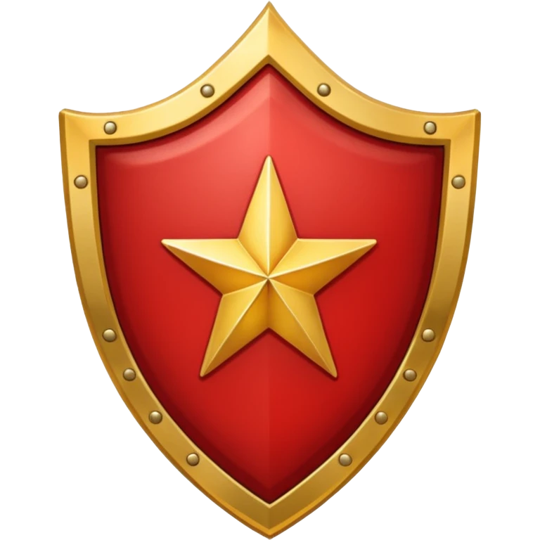 Crimson red shield with star emoji