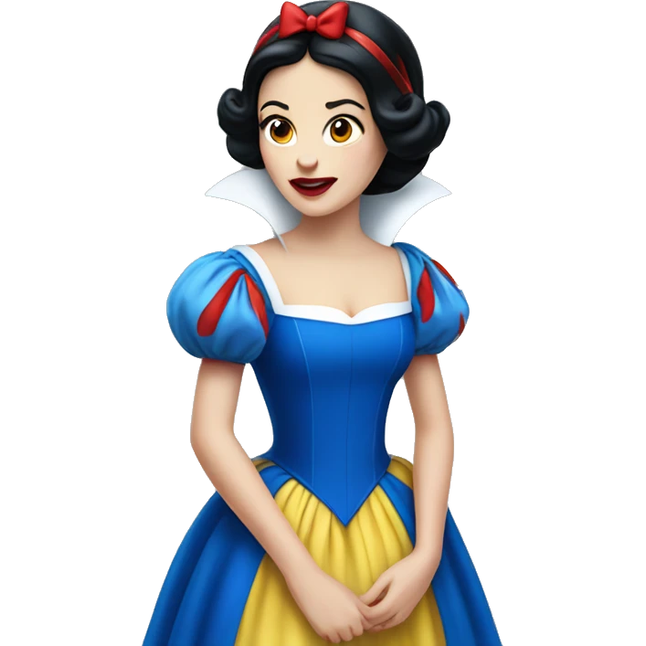 Snow white with blue and red dress emoji