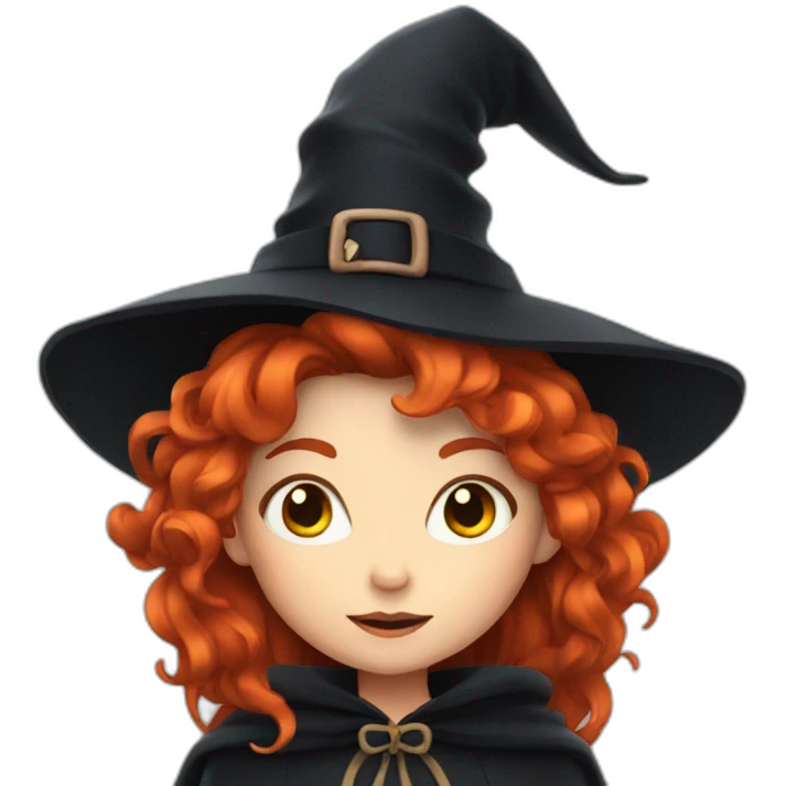 red-haired witch girl emoji