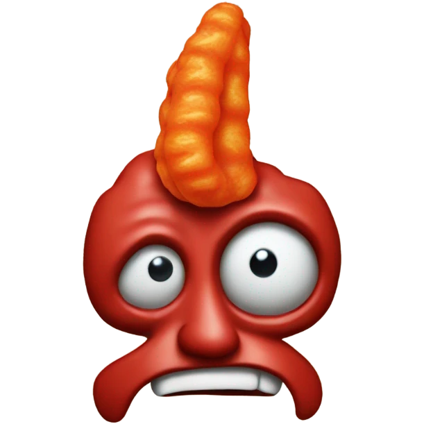cyclops man with singular large red cheeto sticking out of his head emoji