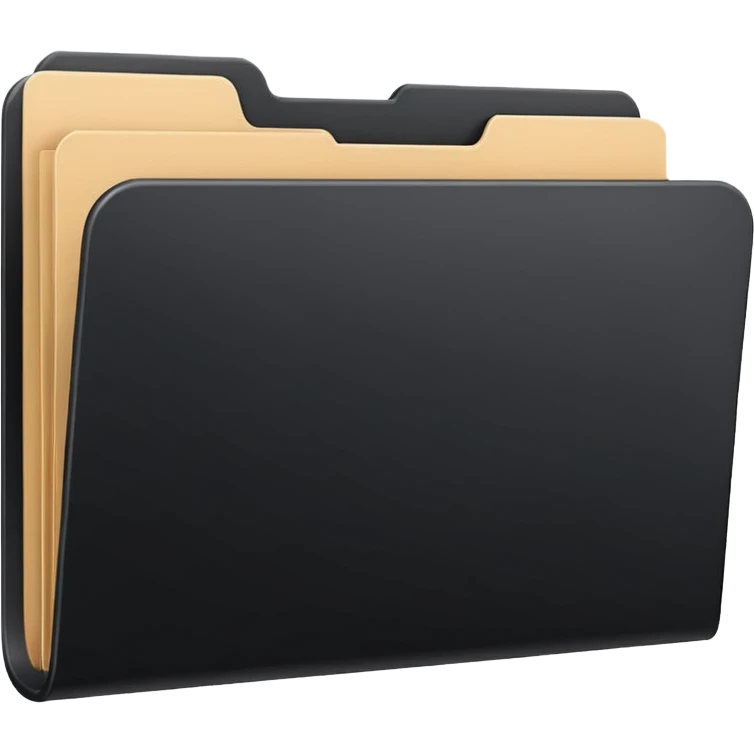 a single closed black top tab file folder emoji