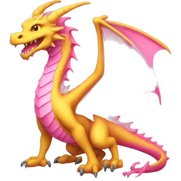 Yellow and pink dragon emoji