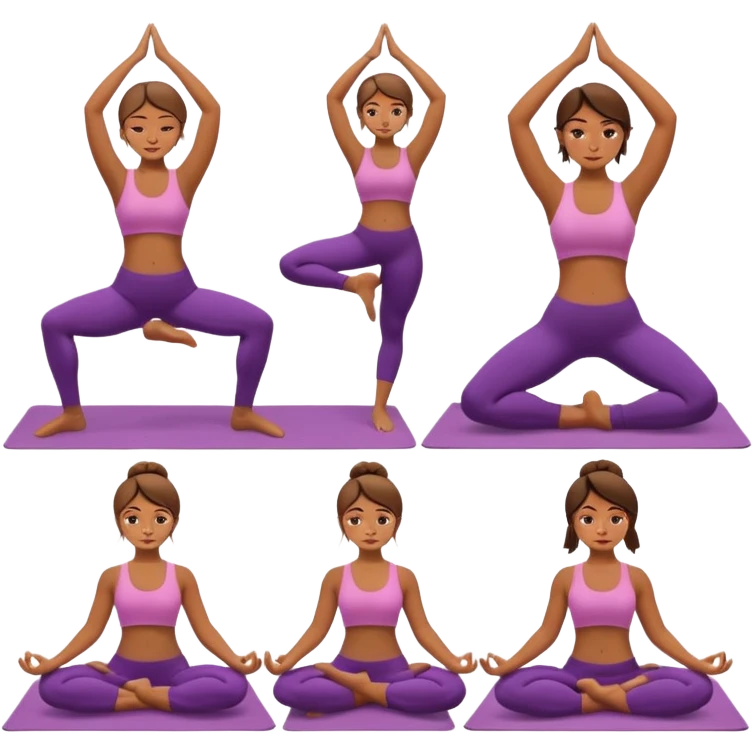 different yoga poses Girl emoji