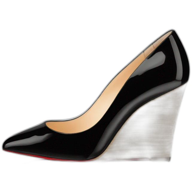 WEDGE heel LOUBOUTIN black PATENT emoji