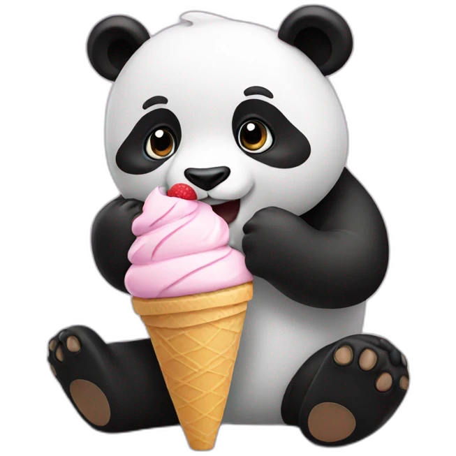 Panda eating ice cream emoji