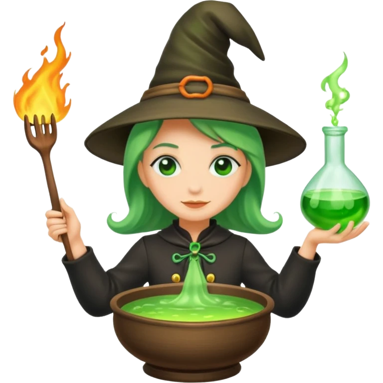 green witch cooking potion emoji