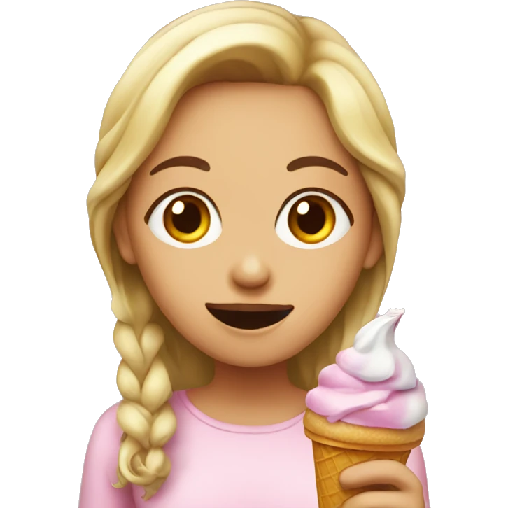 girl with icecream emoji