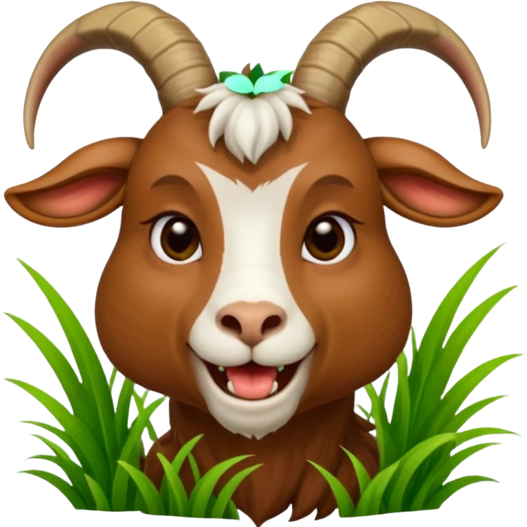 goat biting grass in his mouth emoji
