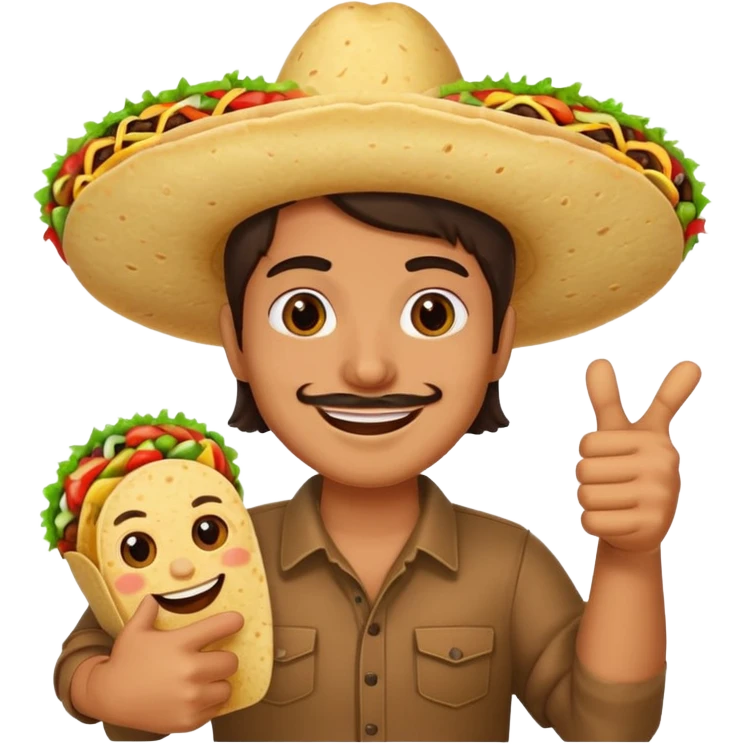 Mexican with a taco thumbs up emoji