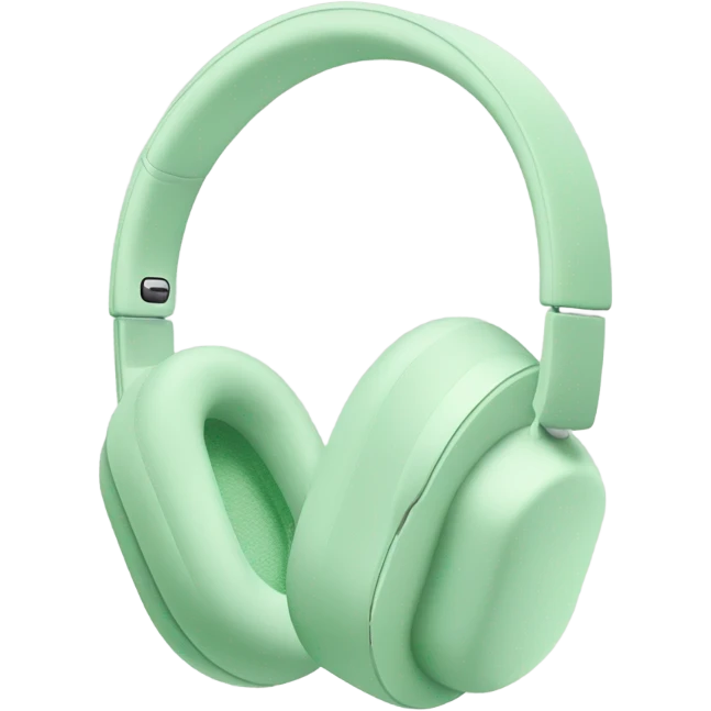 Pale pastel green AirPod maxes emoji