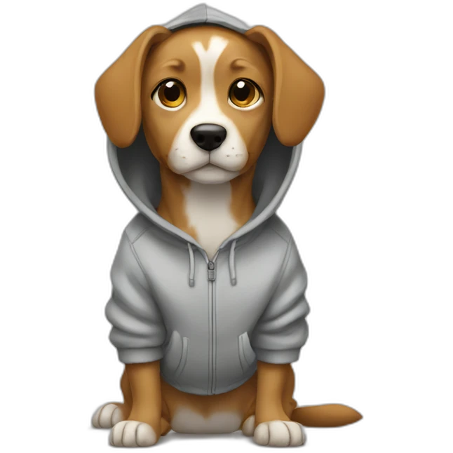 Dog wearing hoodie  emoji