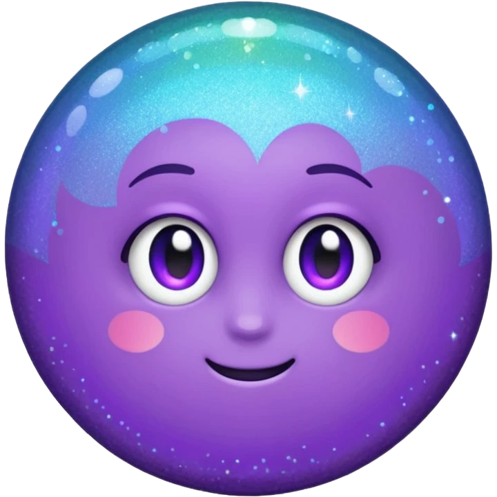 glitter purple and cian mark check emoji