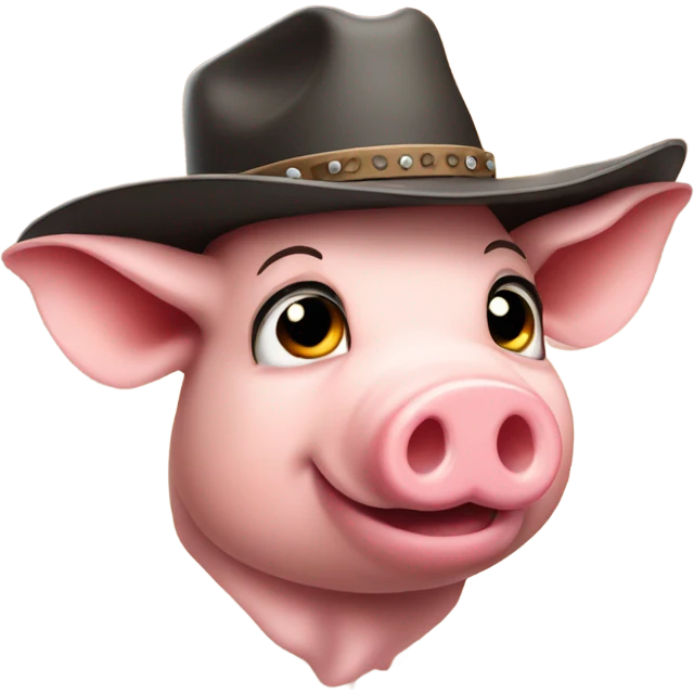 Pig wearing a cow boy hat  emoji