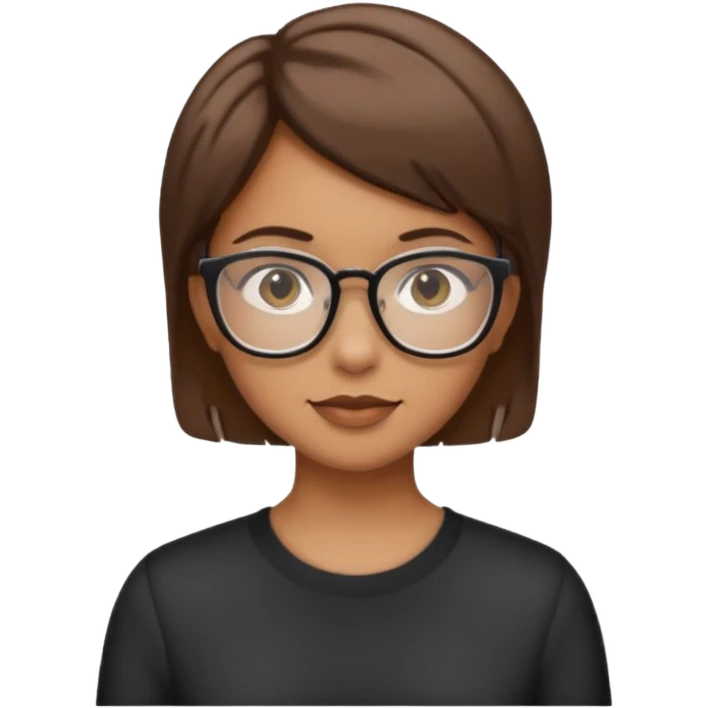 Tan girl short hair glasses emoji