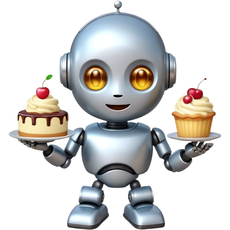 The cute robot and dessert, 3d emoji emoji