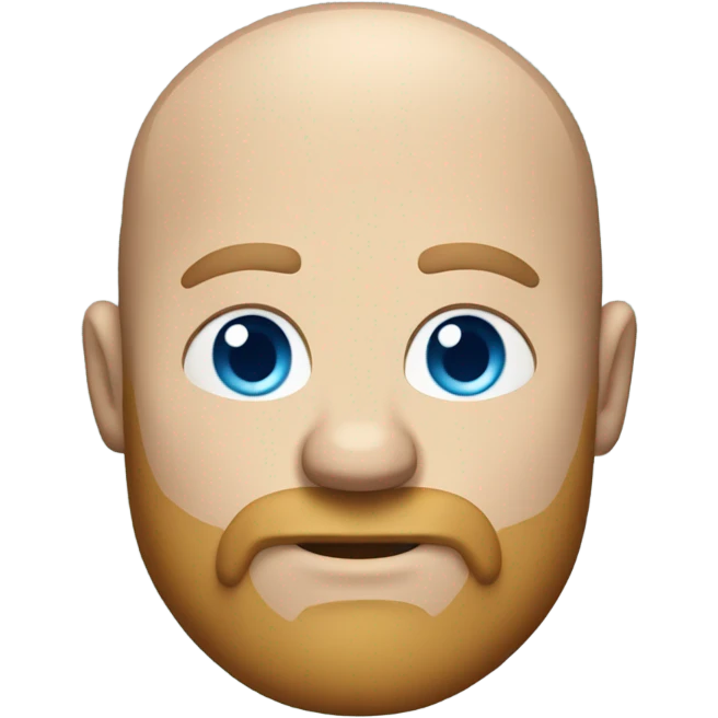 an emoji of a large balding white man with a beard blue eyes dad body emoji