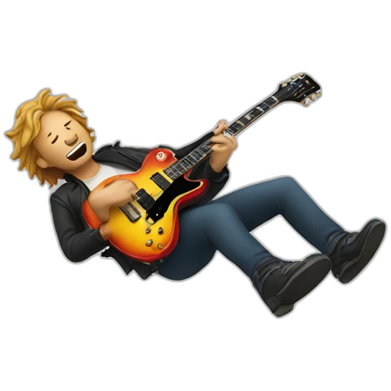 Guitarist falling over emoji