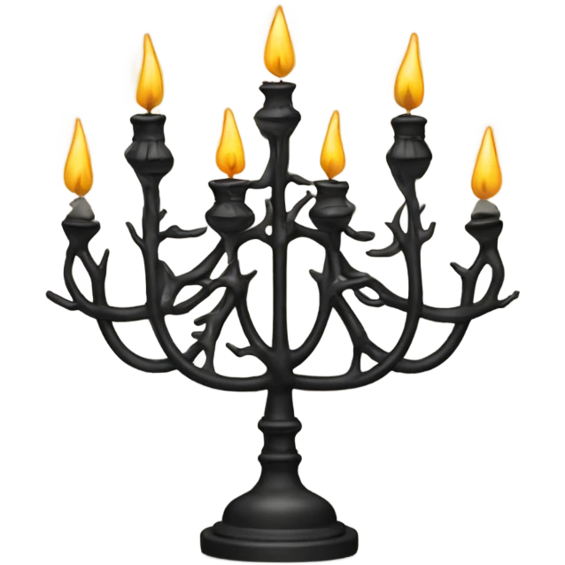 black seven-branched candelabrum emoji