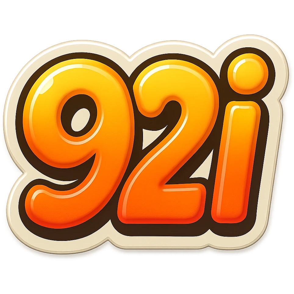 playful and bold text '92i' as an emoji emoji