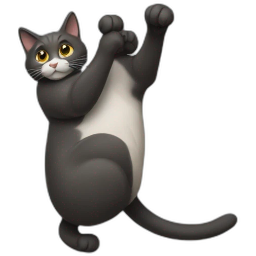 a cat catching his tail emoji