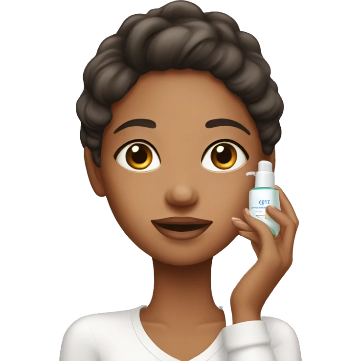 Girl applying skincare emoji