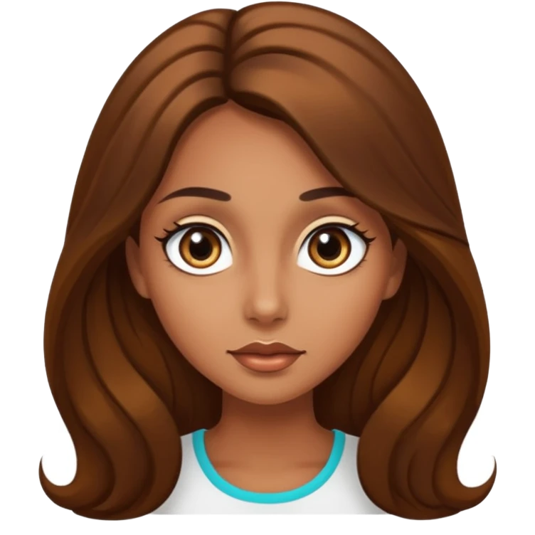 big dark eyes and tanned skin brown hair glamorous long hair emoji