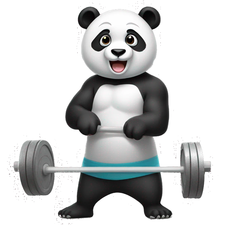panda doing power clean emoji