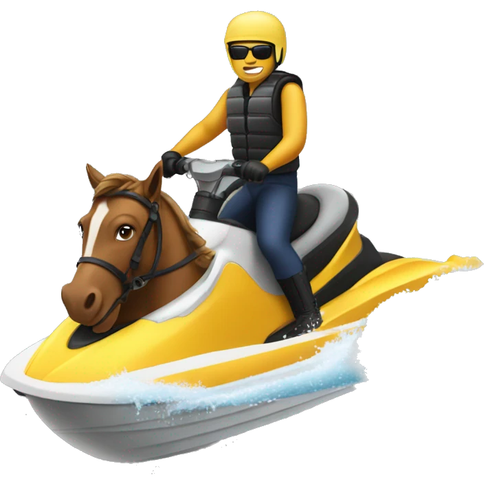 A horse riding on a jetski emoji