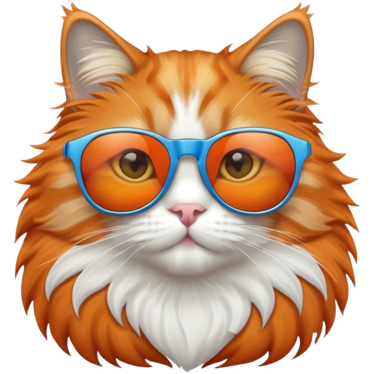 Ginger cat wearing blue sunglasses emoji