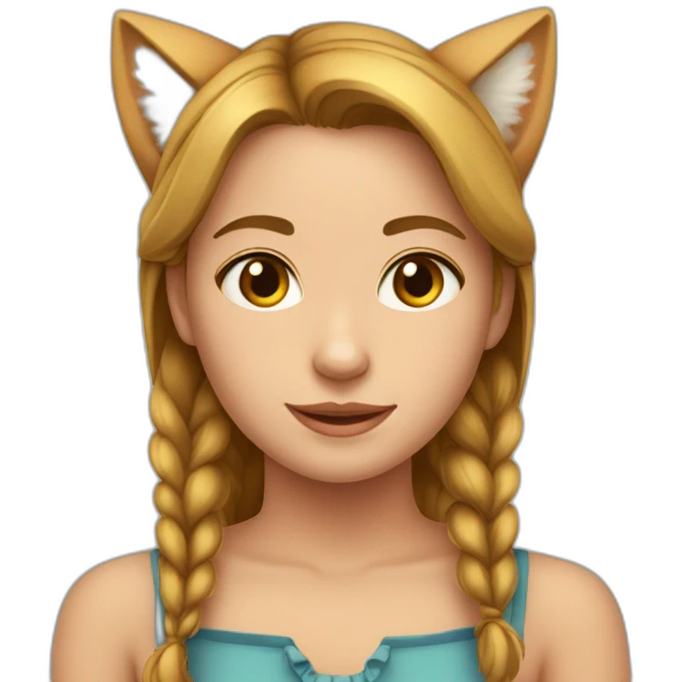 Fille avec des oreilles de chats emoji